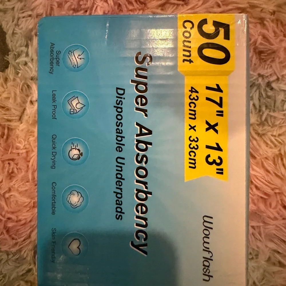Super Absorbency Disposable Underpads - Blue (50 Count)